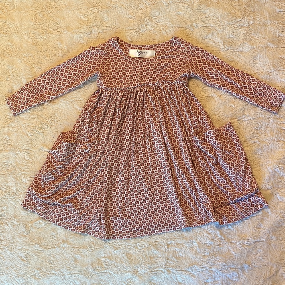 Remie Girl Rust Red Sunflowers Day Dress